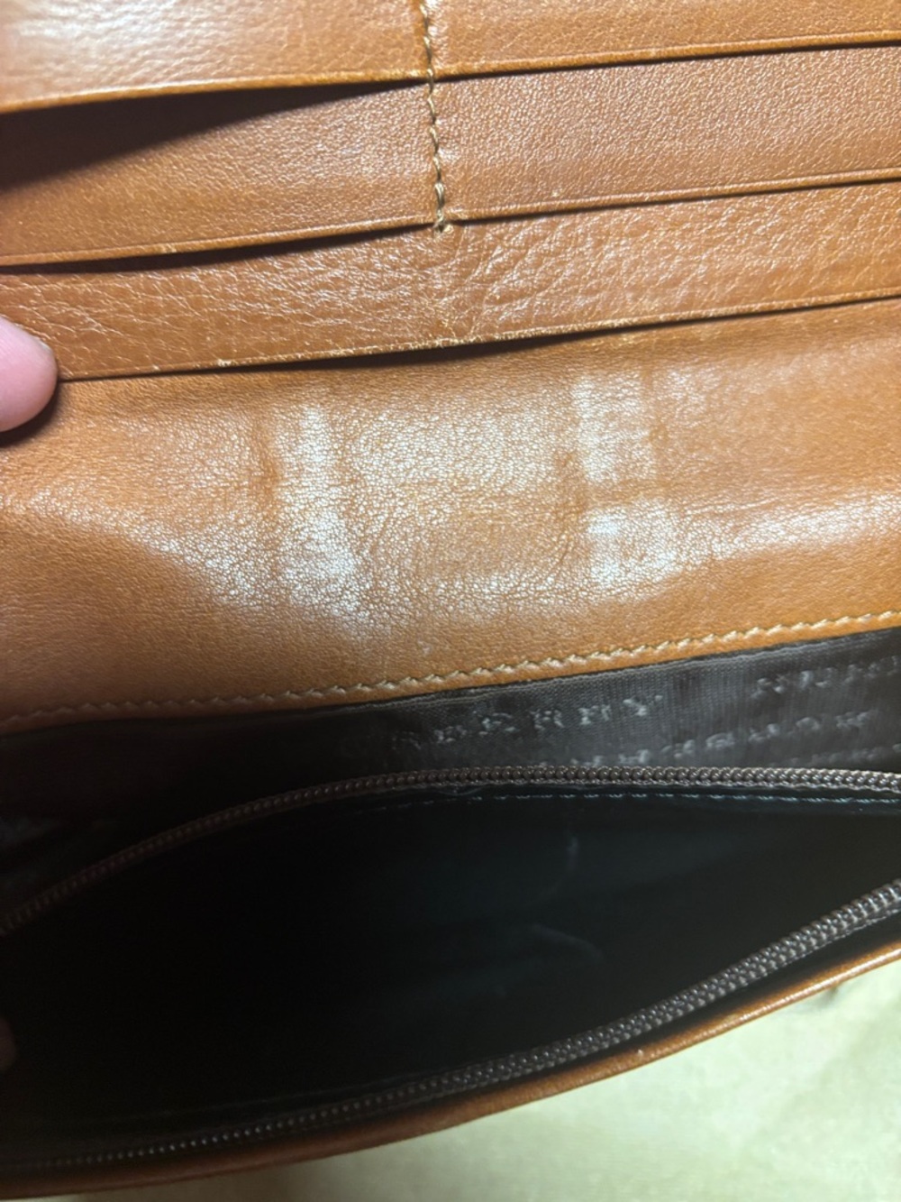 Burberry Tan Brown Leather Continental Wallet   DustBag included - Picture 4 of 15